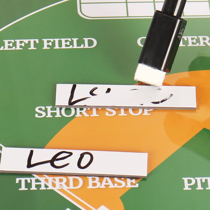 HIGHRAZON 60Pcs 0.5 x 2.36 inch Baseball Lineup Magnets, Strong Magnetic, Repeatable Coaching Board Magnets, Magnetic Name Lineup - Image 4